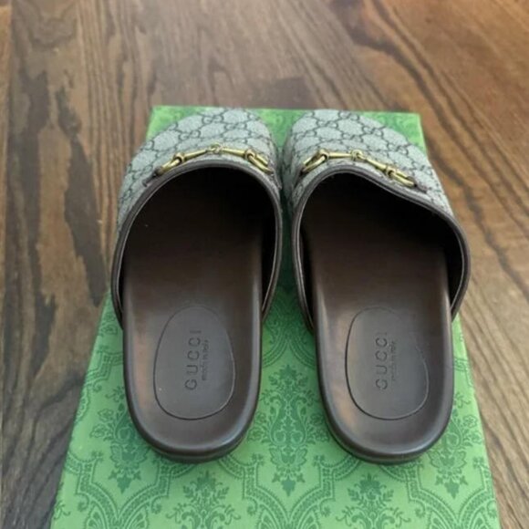 Gucci Beige and Brown Women's Horsebit Mules - Picture 3 of 3